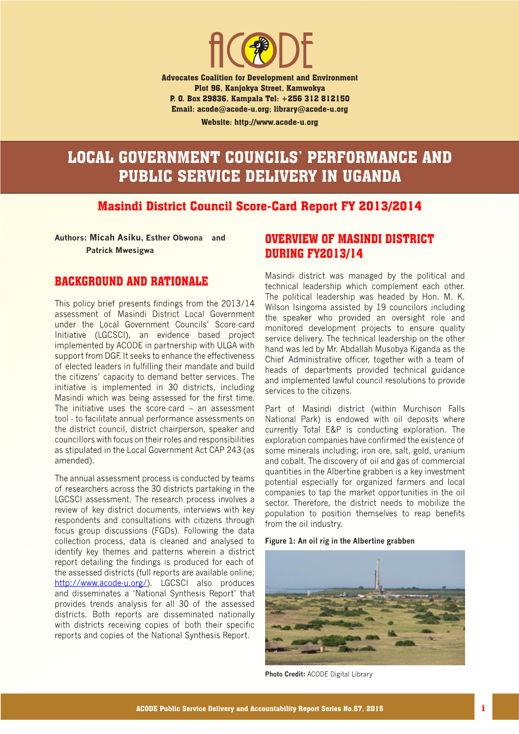 Local Government Councils' Performance and Public