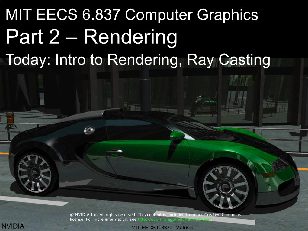 Ray Casting and Rendering