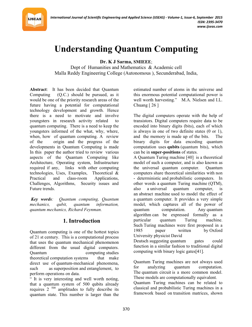 Understanding Quantum Computing