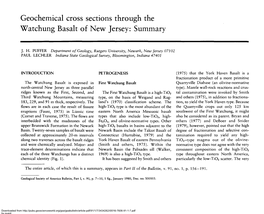 Geochemical Cross Sections Through the Watchung Basalt of New Jersey: Summary