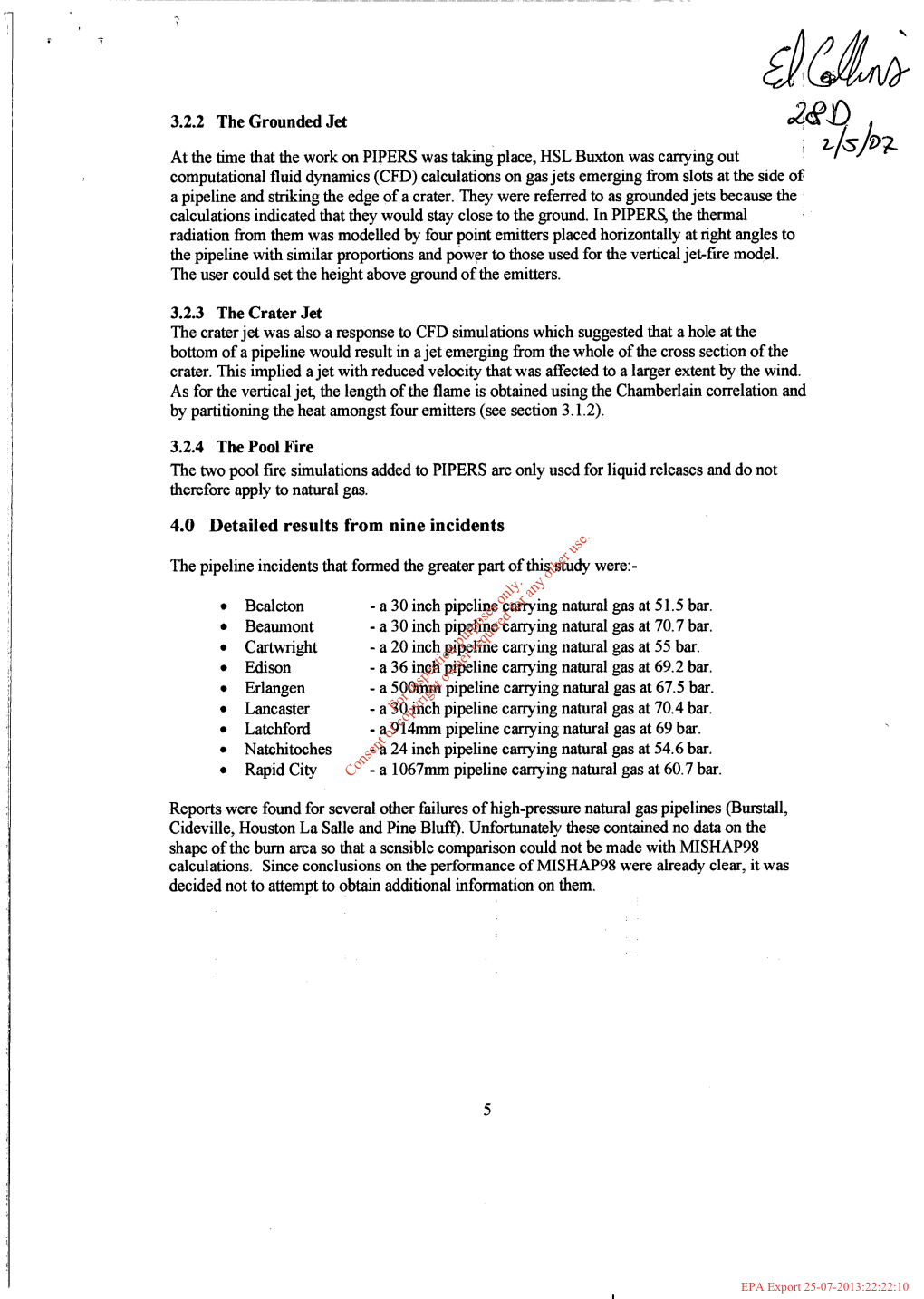 4.0 Detailed Results from Nine Incidents