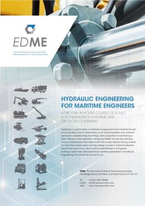 Hydraulic Engineering for Maritime Engineers
