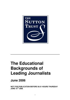 The Educational Backgrounds of Leading Journalists