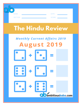 The Hindu Review August 2019