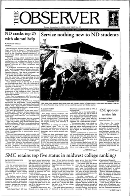 Service Nothing New to ND Students SMC Retains Top Five Status In