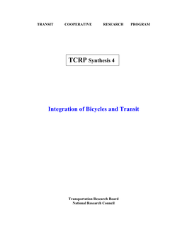 Integration of Bicycles and Transit
