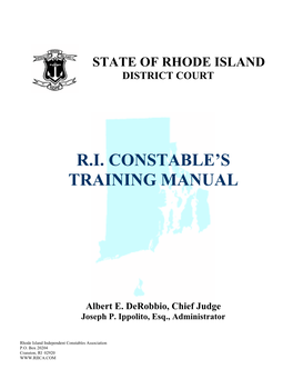 R.I. Constable's Training Manual