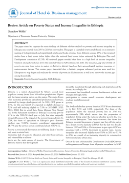 Review Article on Poverty Status and Income Inequality in Ethiopia