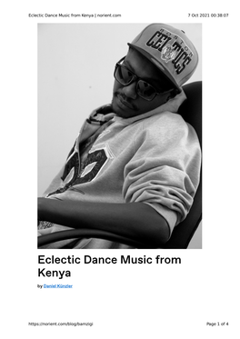 Eclectic Dance Music from Kenya | Norient.Com 7 Oct 2021 00:38:07