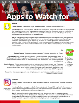 Internet Safety Series Apps to Watch For