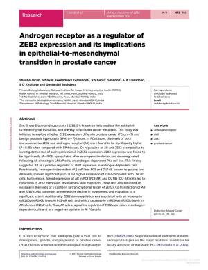 Androgen Receptor As a Regulator of ZEB2 Expression and Its Implications in Epithelial-To-Mesenchymal Transition in Prostate Cancer
