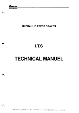 Download the Full Amada Promecam ITS Hydraulic Press Brake 45899 Manual