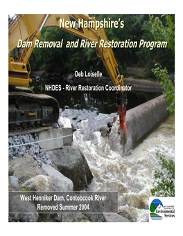 NHDES Presentation on Dam Removal (February 2007)