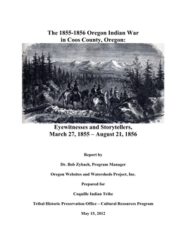 The 1855-1856 Oregon Indian War in Coos County, Oregon