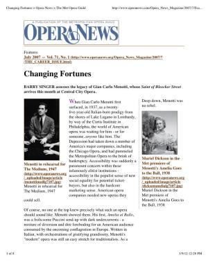 Changing Fortunes &gt; Opera News &gt; the Met Opera Guild