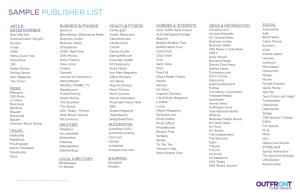 Sample Publisher List
