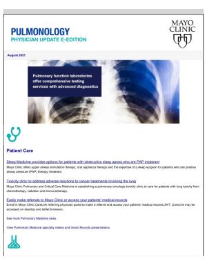 Mayo Clinic Pulmonology Physician Update