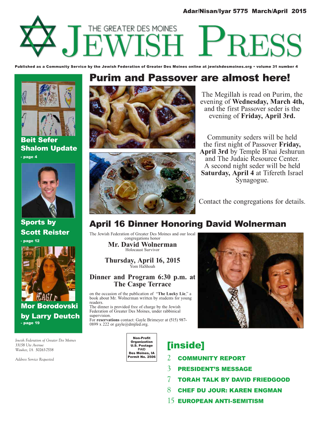 Purim and Passover Are Almost Here!