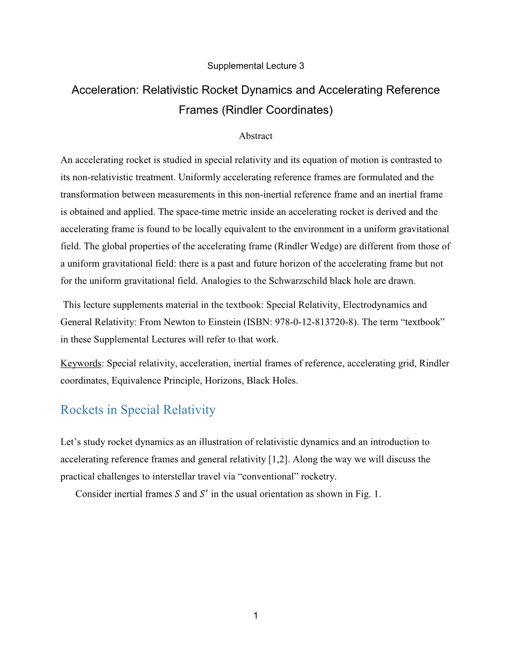Relativistic Rocket Dynamics and Accelerating Reference Frames (Rindler Coordinates)