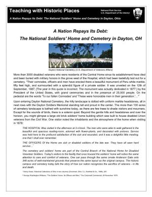 A Nation Repays Its Debt: the National Soldiers' Home and Cemetery in Dayton, Ohio