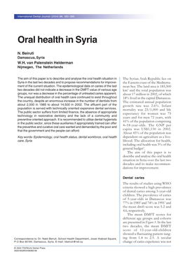 Oral Health in Syria