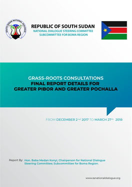 Republic of South Sudan National Dialogue Steering Committee Subcommittee for Boma Region