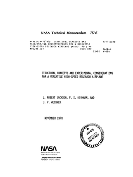 NASA Technical Memorandum 78743
