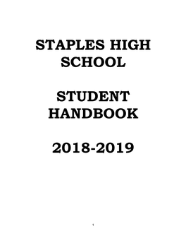 Staples High School Student Handbook 2018-2019