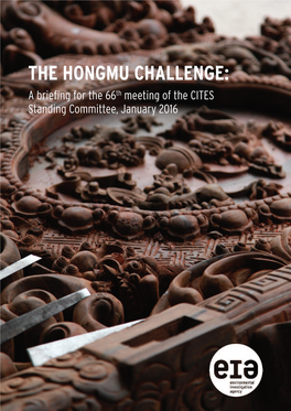 The Hongmu Challenge: a Briefing for the 66 Th Meeting of the CITES Standing Committee, January 2016 Acknowledgements