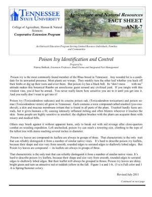 Poison Ivy Fact Sheet ANR-7.Pdf