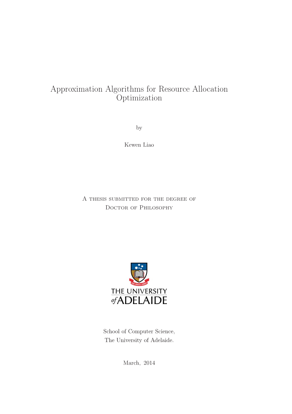 Approximation Algorithms for Resource Allocation Optimization