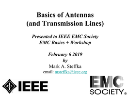 Basics of Antennas (And Transmission Lines)