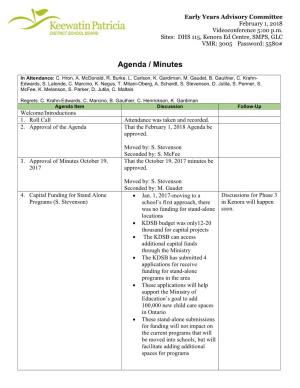 Agenda / Minutes