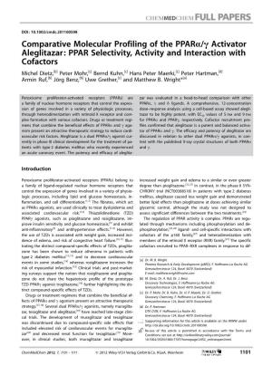 Comparative Molecular Profiling of the PPAR/ Activator