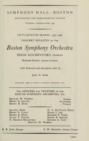 Boston Symphony Orchestra Concert Programs, Season 57,1937-1938, Subscription Series
