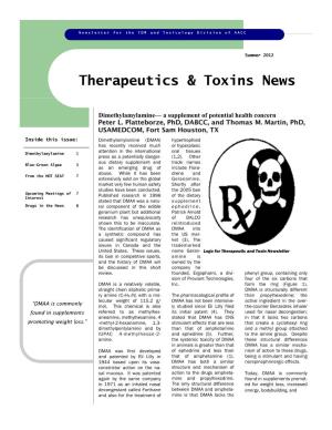 Therapeutics & Toxins Newsletter June 2012