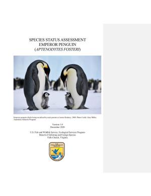 Species Status Assessment Emperor Penguin (Aptenodytes Fosteri)