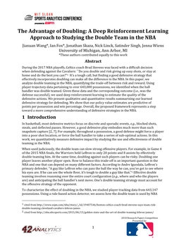 A Deep Reinforcement Learning Approach to Studying the Double Team in the NBA