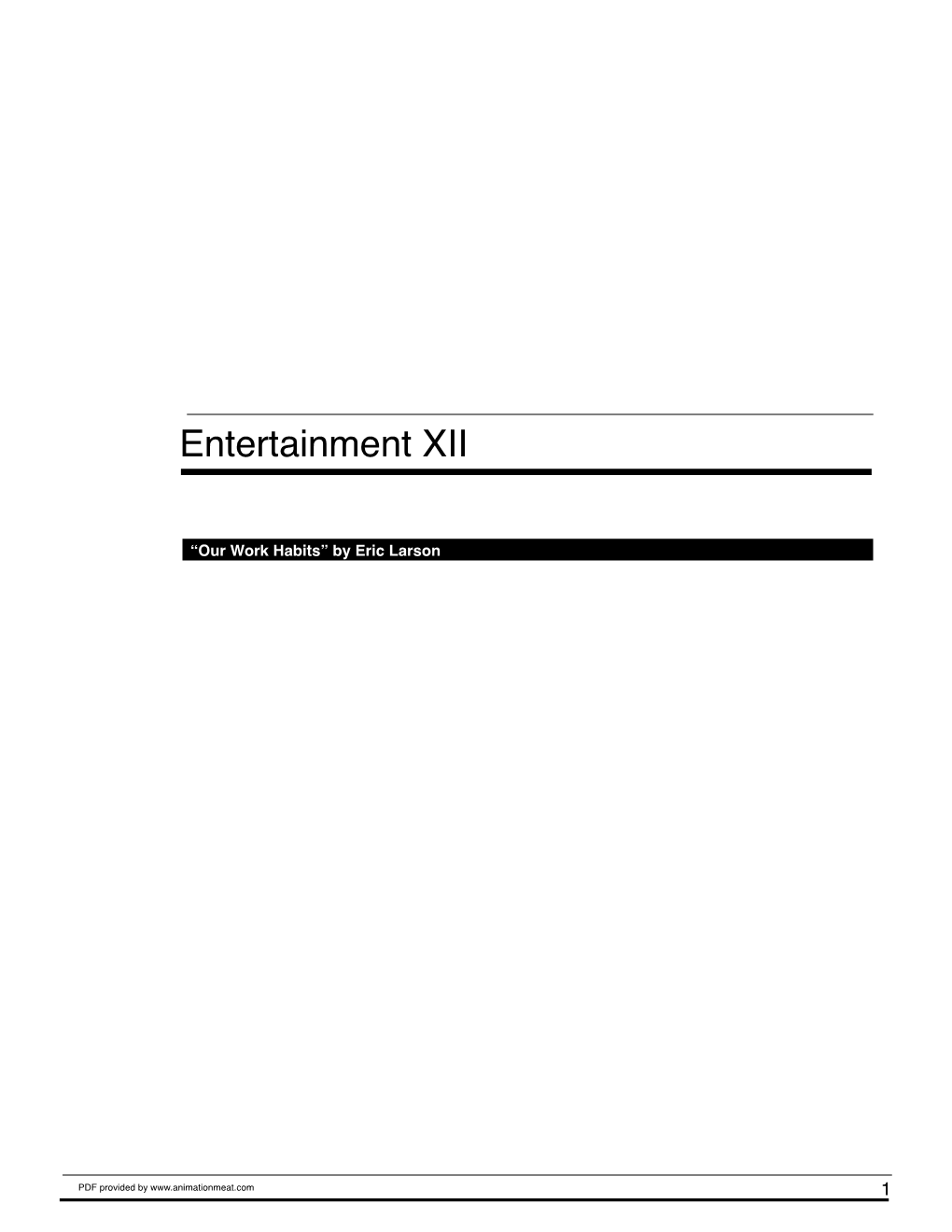 Entertainment XII