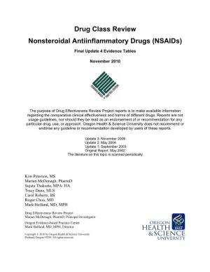 Drug Class Review Nonsteroidal Antiinflammatory Drugs (Nsaids)