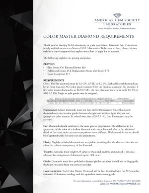Color Master Requirements