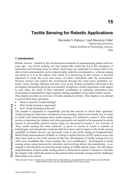 Tactile Sensing for Robotic Applications