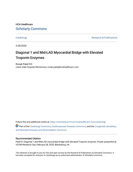 Diagonal 1 and Mid-LAD Myocardial Bridge with Elevated Troponin Enzymes