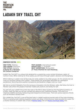 Ladakh Sky Trail Ght