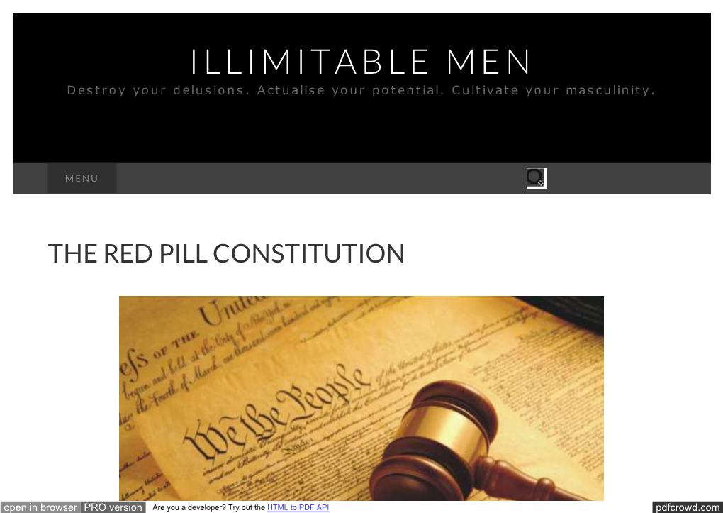 The Red Pill Constitution | Illimitable