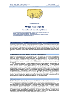 Orden HALOCYPRIDA Manual