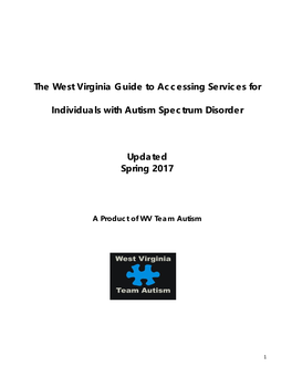 West Virginia Guide to Accessing Autism Spectrum Disorder Services