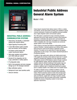 Industrial Public Address General Alarm System