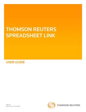 Thomson Reuters Spreadsheet Link User Guide