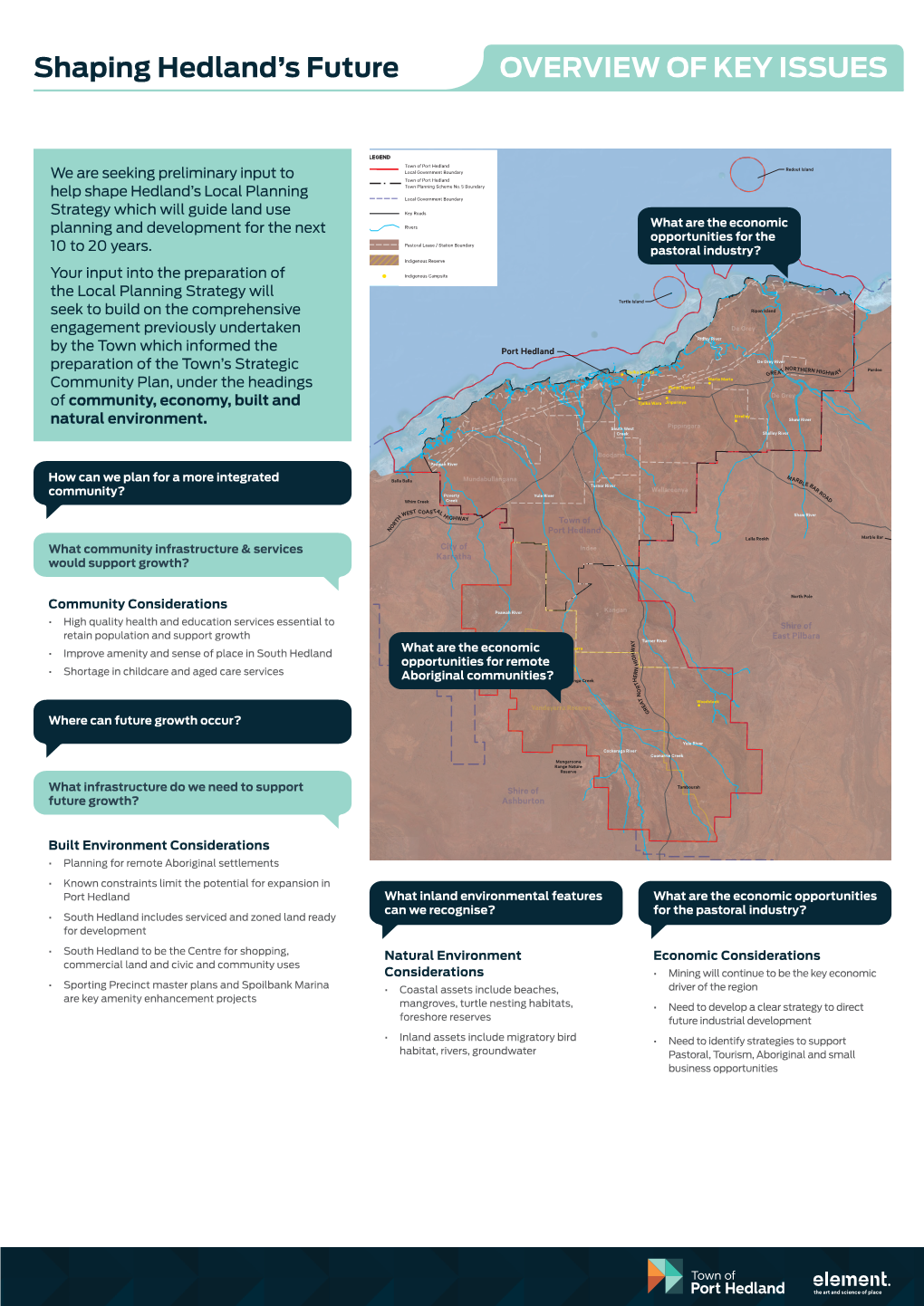 We Are Seeking Preliminary Input to Help Shape Hedland's Local